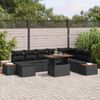 vidaXL Garten-Sofa-Set mit Speicher 9 pcs Schwarz Poly Rattan