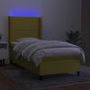 vidaXL Boxspringbett mit Matratze & LED Gr&uuml;n 90x200 cm Stoff