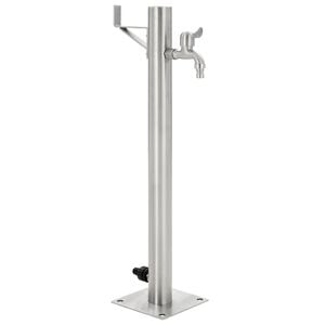 vidaXL Garten-Wassers&auml;ule Edelstahl Rund 65 cm