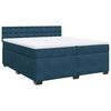 vidaXL Boxspringbett mit Matratze Blau 200x200 cm Samt