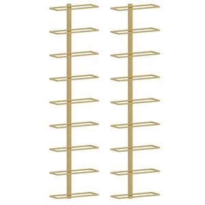 vidaXL Wand-Weinregale f&uuml;r 9 Flaschen 2 Stk. Golden Eisen