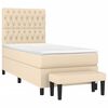 vidaXL Boxspringbett mit Matratze Creme 90x190 cm Stoff