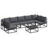vidaXL Gartensofa-set 8 Stk. Schwarz Aluminium