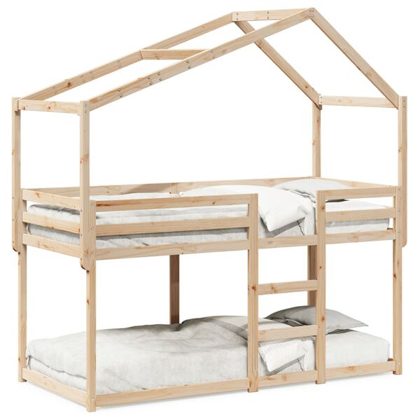 vidaXL Etagenbett ohne Matratze 90x190 cm Massivholz Kiefer