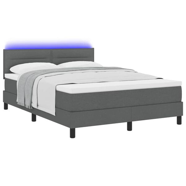 vidaXL Boxspringbett mit Matratze Dunkelgrau 160 x 200 cm Stoff