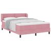 vidaXL Boxspringbett mit Matratze mit Kopfteil Rosa 160 x 200 cm Samt