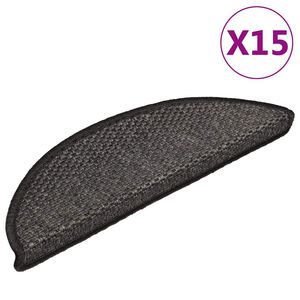 vidaXL Stufenmatten Selbstklebend Sisal 15 Stk. 56x17x3 cm Anthrazit