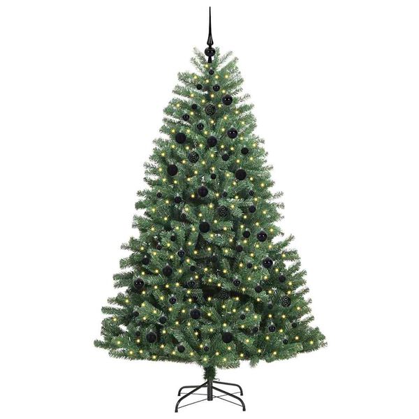 vidaXL K&uuml;nstlicher klappbarer Weihnachtsbaum mit 300 LEDs Gr&uuml;n 210 cm