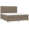 vidaXL Boxspringbett mit Matratze & LED Taupe 180x200 cm Stoff