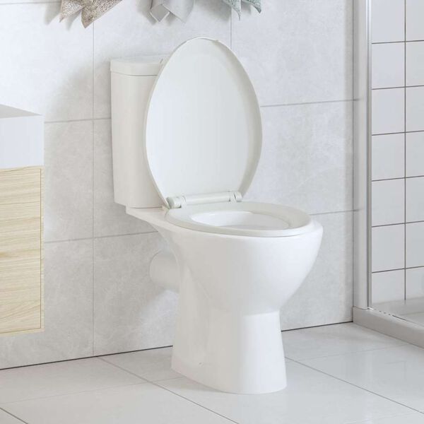 vidaXL Toilettensitz mit Absenkautomatik und Quick-Release-Design Wei&szlig;