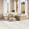 vidaXL Gartensofa-set mit Kissen 13 pcs Beige Poly-Rattan