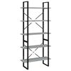 vidaXL B&uuml;cherregal 5 F&auml;cher Grau Sonoma-Eiche 80x30x175 Holzwerkstoff