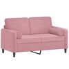 vidaXL 2-Sitzer-Sofa mit Zierkissen Rosa 120 cm Samt