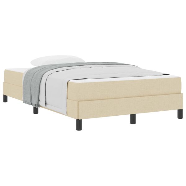 vidaXL Boxspringbett mit Matratze Creme 120 x 200 cm Stoff
