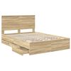 vidaXL Bettrahmen Sonoma-Eiche 140 x 190 cm Ingenieurs Holz