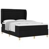 vidaXL Boxspringbett mit Matratze Dunkelgrau 90x190 cm Schwarz Stoff