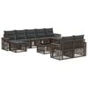 vidaXL Gartensofa-set 10 stk. Grau und Dunkelgrau Poly-Rattan