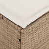 vidaXL 4-tlg. Garten-Sofagarnitur mit Kissen L-Form Beige Poly Rattan
