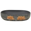 vidaXL Aufsatzwaschbecken Grau und Schwarz Oval 59x40x14 cm Keramik