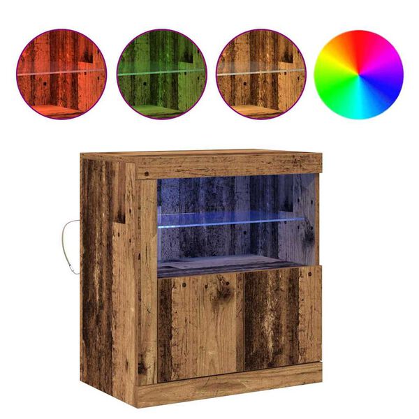 vidaXL LED-Sideboard Braun 60,5 x 37 x 67 cm Holzwerkstoff