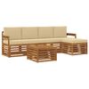 vidaXL Sofagarnituren 6 pcs Natur und Beige Massivholz Akazie