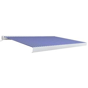 vidaXL Kassettenmarkise mit Motor 400x300 cm Blau und Wei&szlig;
