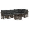 vidaXL Gartensofa-set 7 Stk. Grau Poly-Rattan