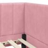 vidaXL Eckbettgestell mit Kopfteil Rosa 90 cm x 200 cm Samt