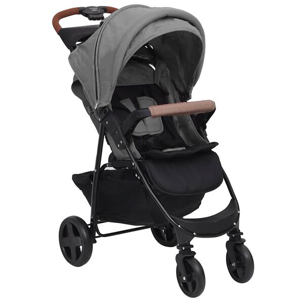 vidaXL 3-in-1 Kinderwagen Hellgrau Stahl