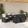 vidaXL Garten Essgruppe 7 pcs Schwarz Poly-Rattan