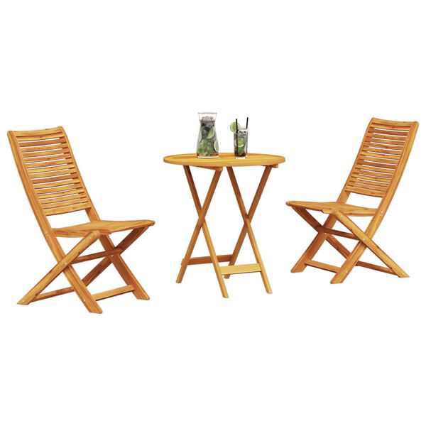 vidaXL Klapp Bistro Set 3 pcs Braun Akazie Massivholz