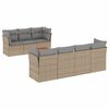 vidaXL 8-tlg. Garten-Sofagarnitur mit Kissen Beige Poly Rattan