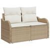 vidaXL Gartensofa-set mit Speicher 6 pcs Beige und Creme Poly-Rattan