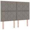vidaXL LED Boxspringbett mit Kopfteil Taupe 160 x 200 cm Stoff