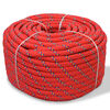 vidaXL Bootsseil Polypropylen 6 mm 100 m Rot
