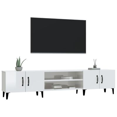 vidaXL TV-Schrank Hochglanz-Weiß 180x31,5x40 cm Holzwerkstoff