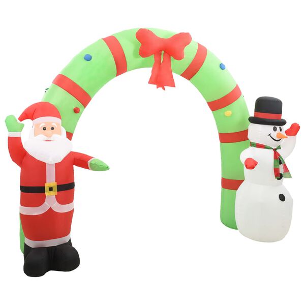 vidaXL Aufblasbarer Weihnachtsmann und Schneemann Deko Bogen LED 223cm