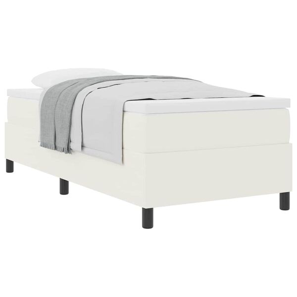 vidaXL Boxspringbett Creme und Weiß 203 x 100 x 60 cm Cordstoff