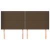 vidaXL Kopfteil mit Ohren Dunkelbraun 203x16x118/128 cm Stoff