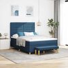 vidaXL Boxspringbett mit Matratze mit Kopfteil Blau 140 x 190 cm Stoff