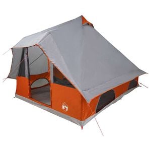 vidaXL Tipi Zelt 8 Personen Grau und Orange Taft