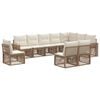vidaXL Gartensofa-set 10 Stk. Beige und Cremewei&szlig; Poly-Rattan