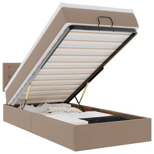 vidaXL Ottoman-Bett mit Matratzen & LEDs 90x190 cm Kunstleder