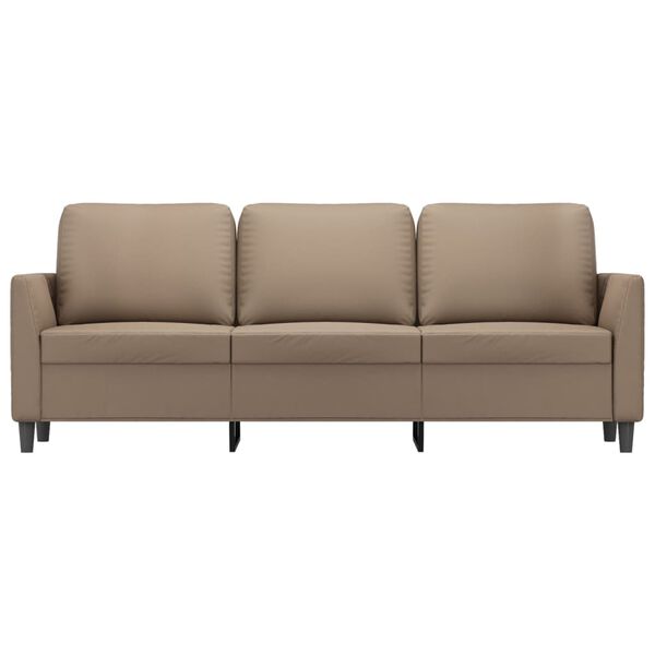 vidaXL 3-Sitzer-Sofa Cappuccino-Braun 180 cm Kunstleder