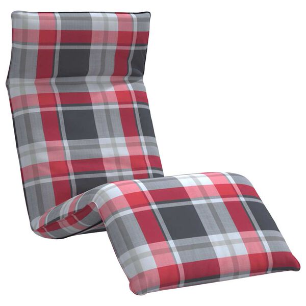vidaXL Sonnenliege Klappbar Rot Karomuster 175x54x8,5 cm Oxford-Gewebe