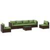 vidaXL 7-tlg. Garten-Lounge-Set mit Kissen Poly Rattan Braun