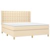 vidaXL Boxspringbett mit Matratze & LED Creme 160x200 cm Stoff