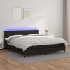 vidaXL Boxspringbett mit Matratze & LED Schwarz 180x200 cm Kunstleder