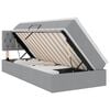 vidaXL Bett mit Stauraum und LED mit LED Hellgrau 90 x 200 cm Stoff