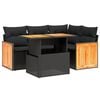 vidaXL 5-tlg. Garten-Sofagarnitur mit Kissen Schwarz Poly Rattan